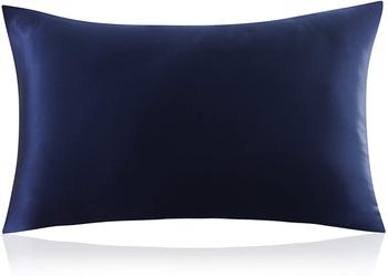 Luxury 100 Pure Mulberry Silk Pillowcase 22 Momme Queen Size Navy silkdelux.com