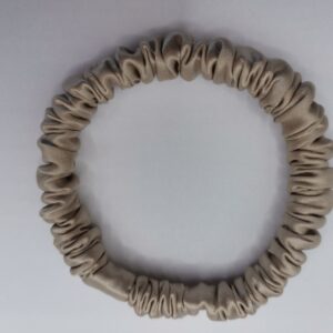 Elastic par, mătase naturală, 22 momme, culoare beige, skinny size