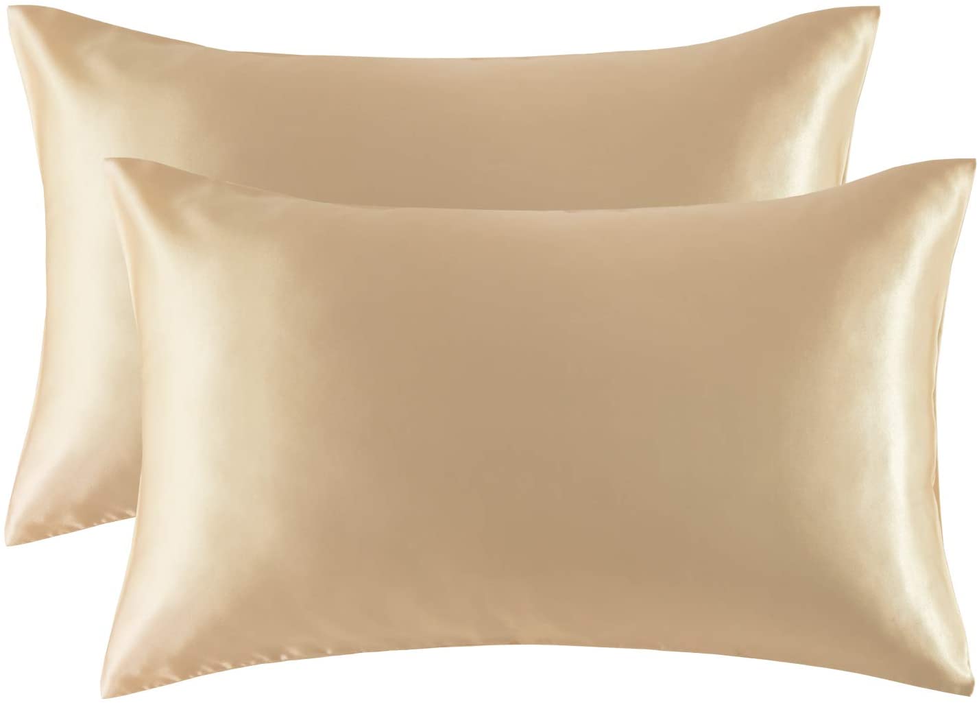 Set of 2 Luxury 100 Pure Mulberry Silk Pillowcase 22 Momme Queen Size Beige silkdelux.com 1621240978